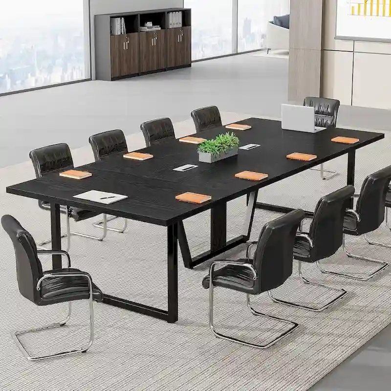 Table de conférence de 2,4 m, grande table de réunion pour 10 personnes, assemblage facile
