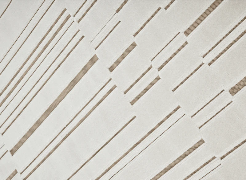 Tapis blanc écru à lignes asymétriques beiges 160 x 230 cm AYLAN