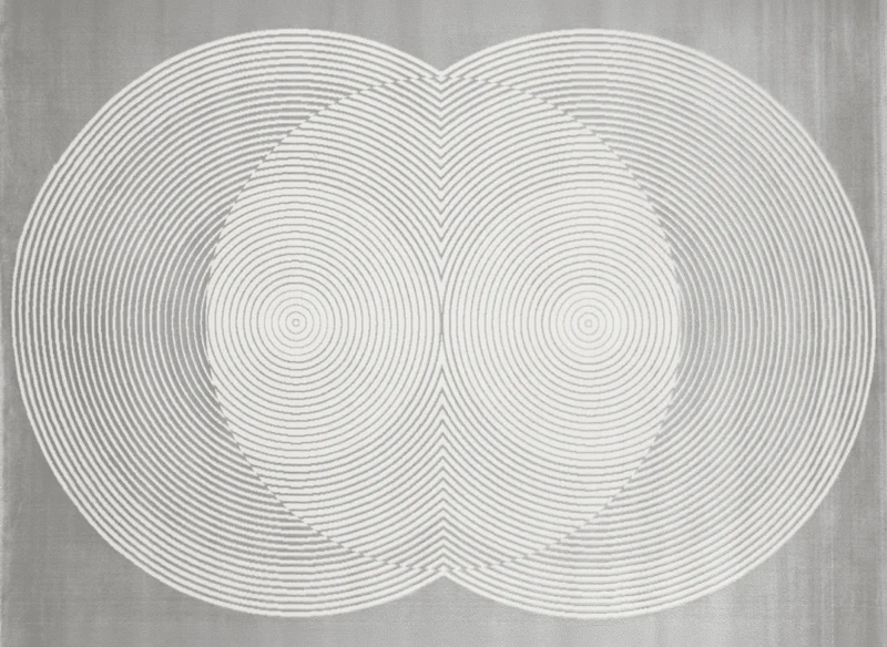 Tapis gris à motifs ronds 200 x 290 cm UTAH