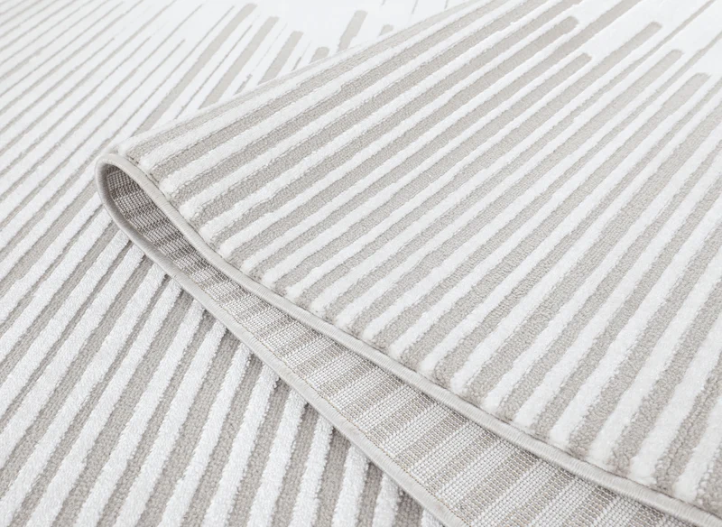 Tapis gris à lignes asymétriques 200 x 290 cm VENISE