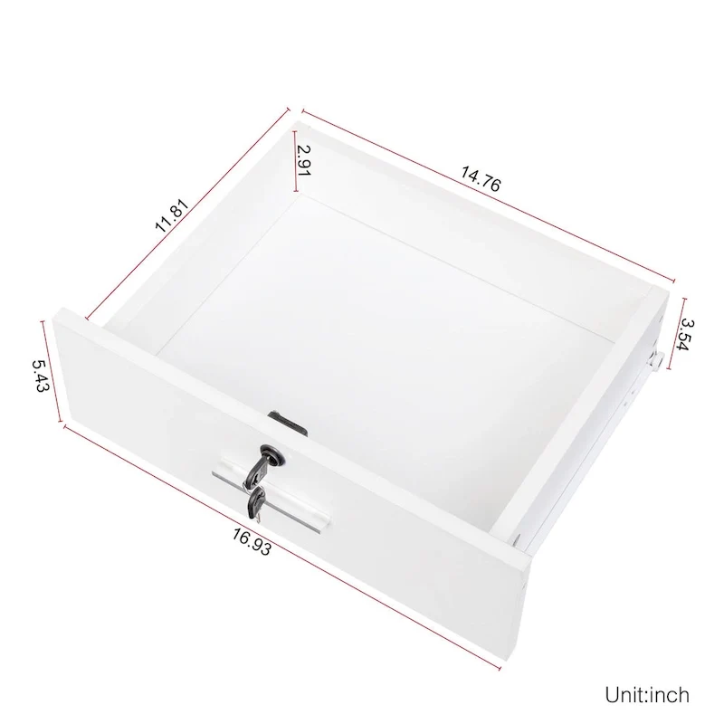 Meuble de rangement mural verrouillable pour salon de coiffure en bois - 15,98 x 40,47 x 32,01