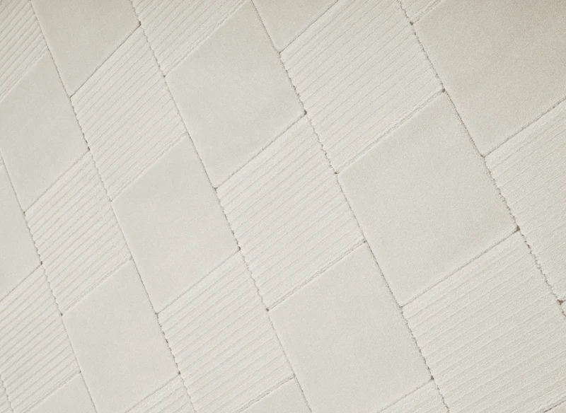 Tapis blanc écru à carreaux texturés 160 x 230 cm KARLINE