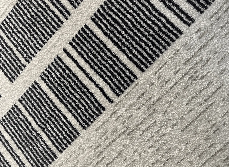 Tapis gris à motifs de bandes 160 x 230 cm TILLEUL