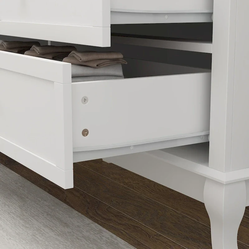 Commode de chambre laquée avec tiroirs profonds, en bois, 6 tiroirs