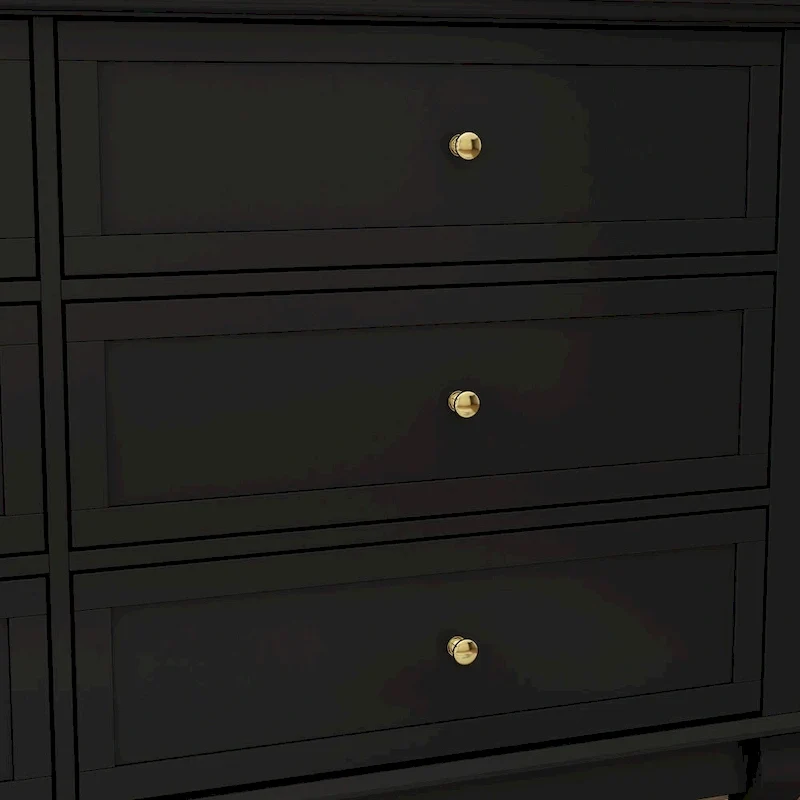 Commode de chambre laquée avec tiroirs profonds, en bois, 6 tiroirs