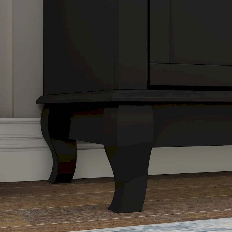 Commode de chambre laquée avec tiroirs profonds, en bois, 6 tiroirs