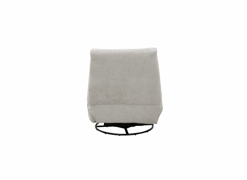 Fauteuil relax pivotant en velours chiné beige LISON