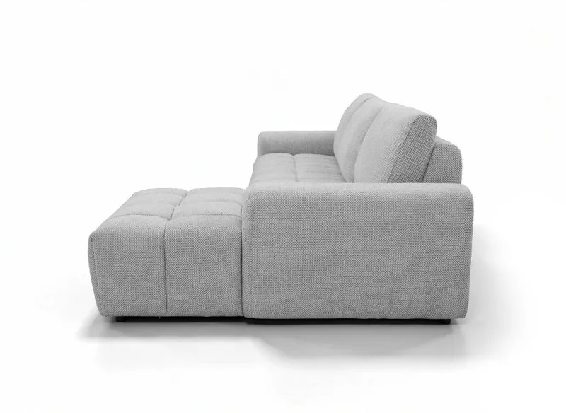 Canapé d'angle convertible ouverture express en tissu gris AGATHE - Angle droit