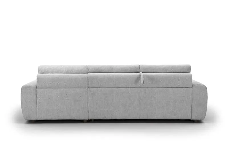 Canapé d'angle convertible ouverture express en tissu gris AGATHE - Angle droit