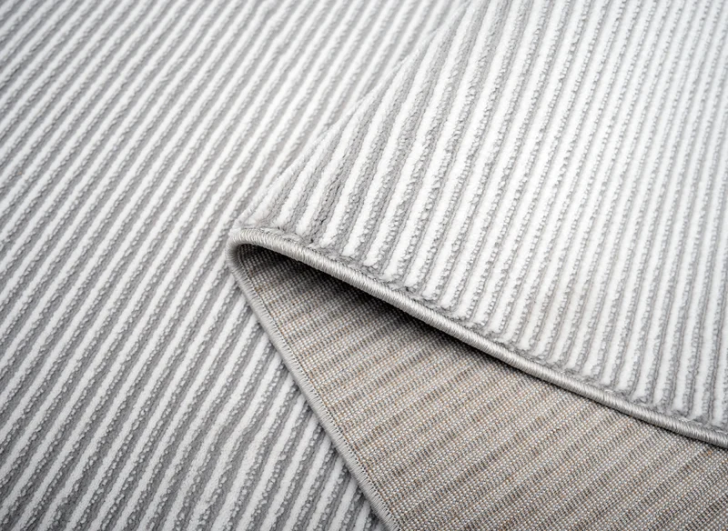 Tapis gris à rayures 200 x 290 cm CLEO