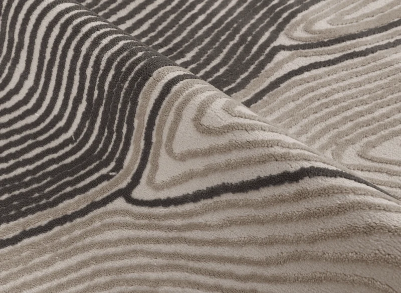 Tapis gris et beige à motifs 160 x 230 cm LYAH