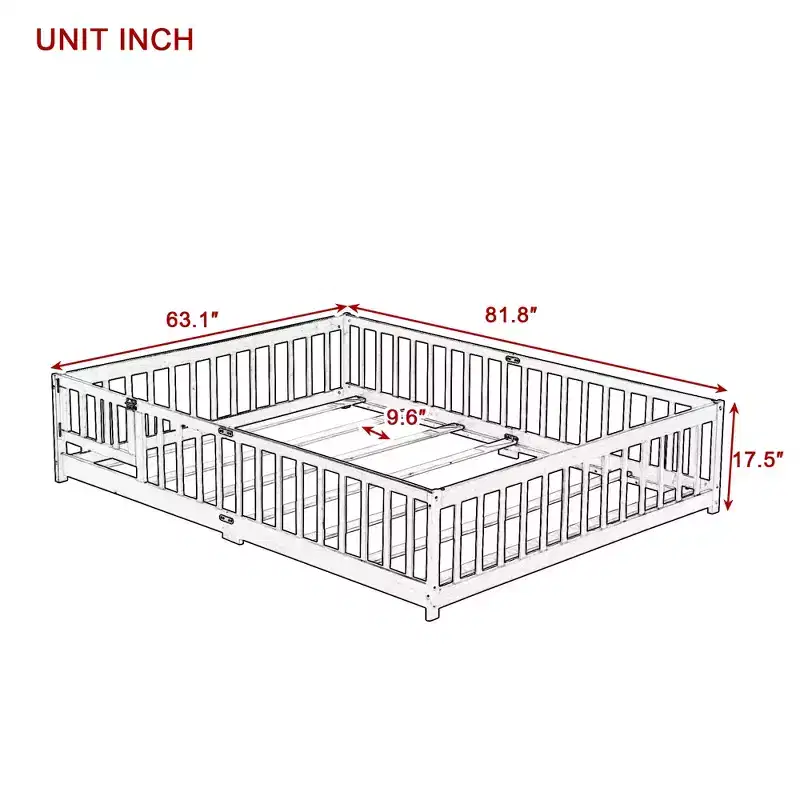 Barrière de sécurité pour lit superposé Queen, sans bruit, en métal robuste