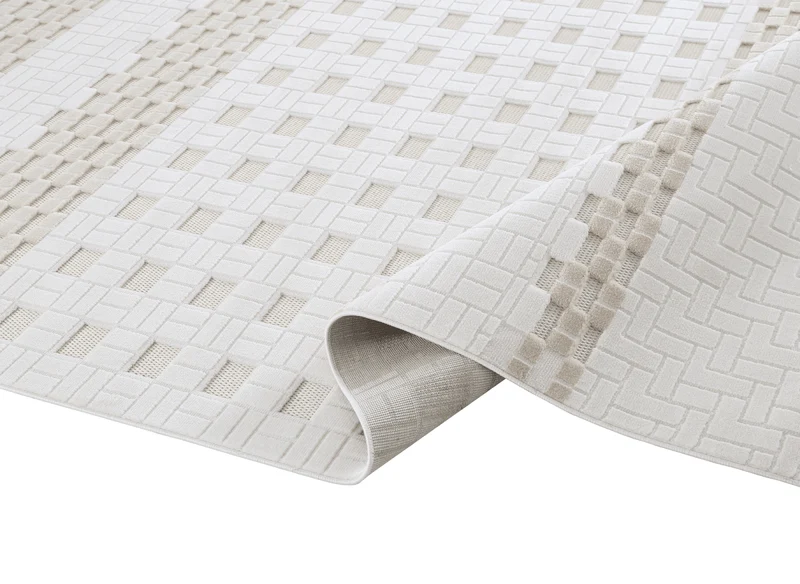 Tapis gris à motifs graphiques 200 x 290 cm ORCHIDÉE