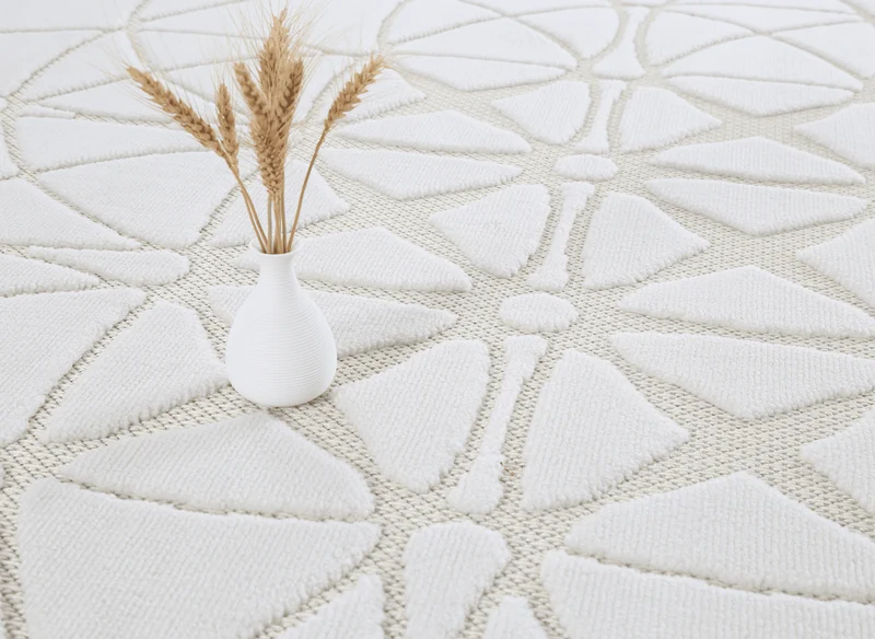 Tapis gris à motifs rosaces 160 x 230 cm SINGAPOUR
