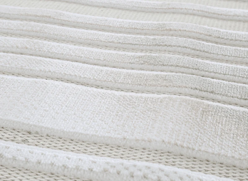 Tapis gris à motifs de lignes 200 x 290 cm PERTONA