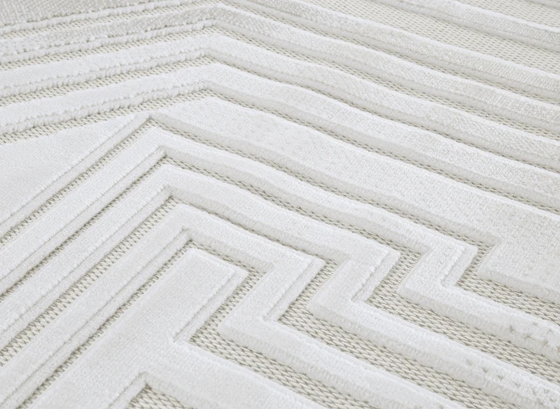 Tapis gris à motifs de lignes 200 x 290 cm PERTONA