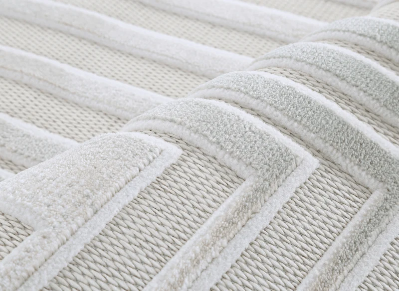 Tapis gris à motifs de lignes 200 x 290 cm PERTONA