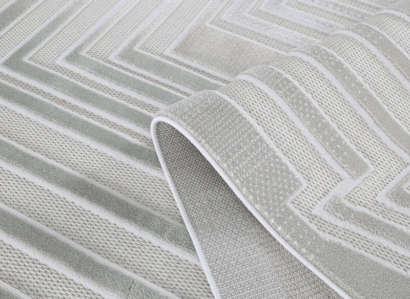 Tapis gris à motifs de lignes 160 x 230 cm PERTONA