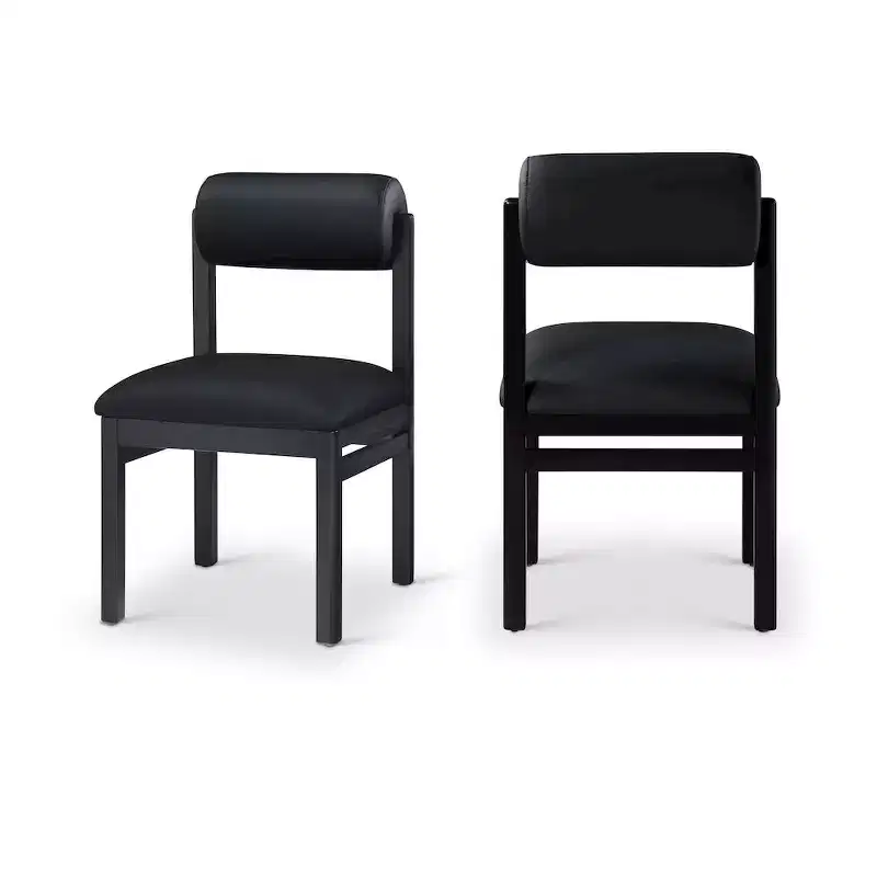 Chaise de salle à manger capitonnée en cuir végétalien, lot de 2