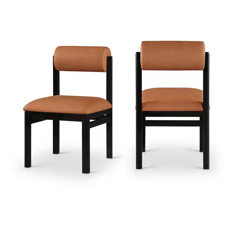 Chaise de salle à manger capitonnée en cuir végétalien, lot de 2