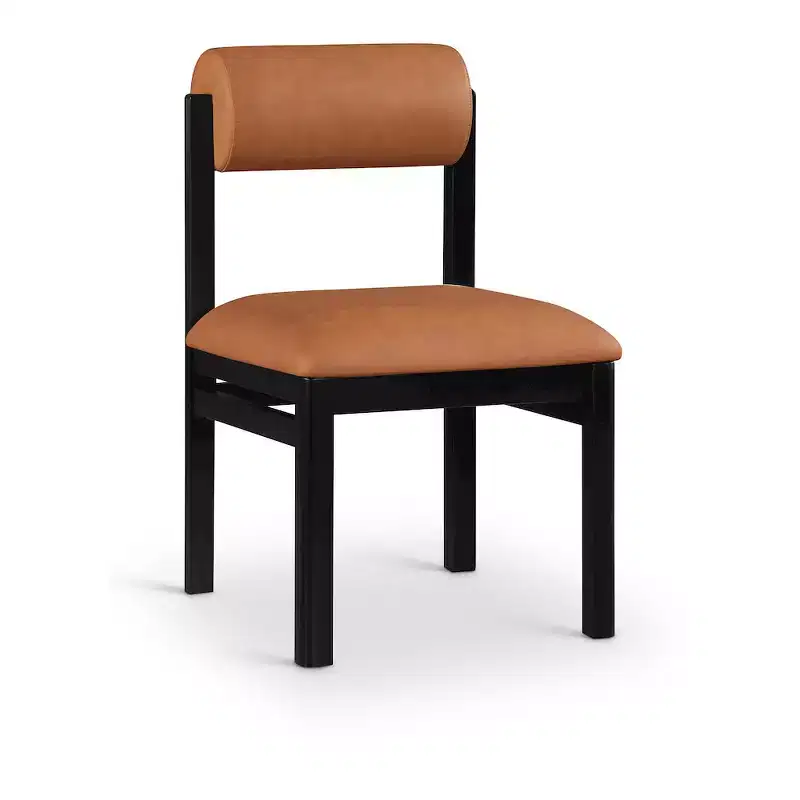 Chaise de salle à manger capitonnée en cuir végétalien, lot de 2