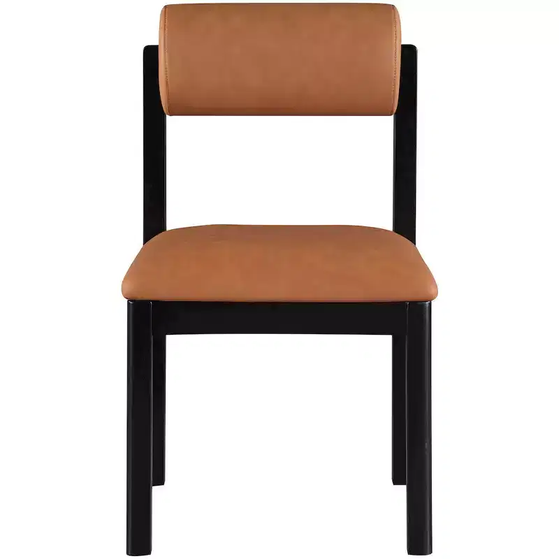 Chaise de salle à manger capitonnée en cuir végétalien, lot de 2