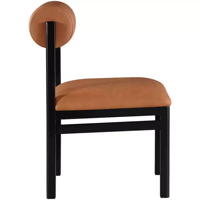 Chaise de salle à manger capitonnée en cuir végétalien, lot de 2