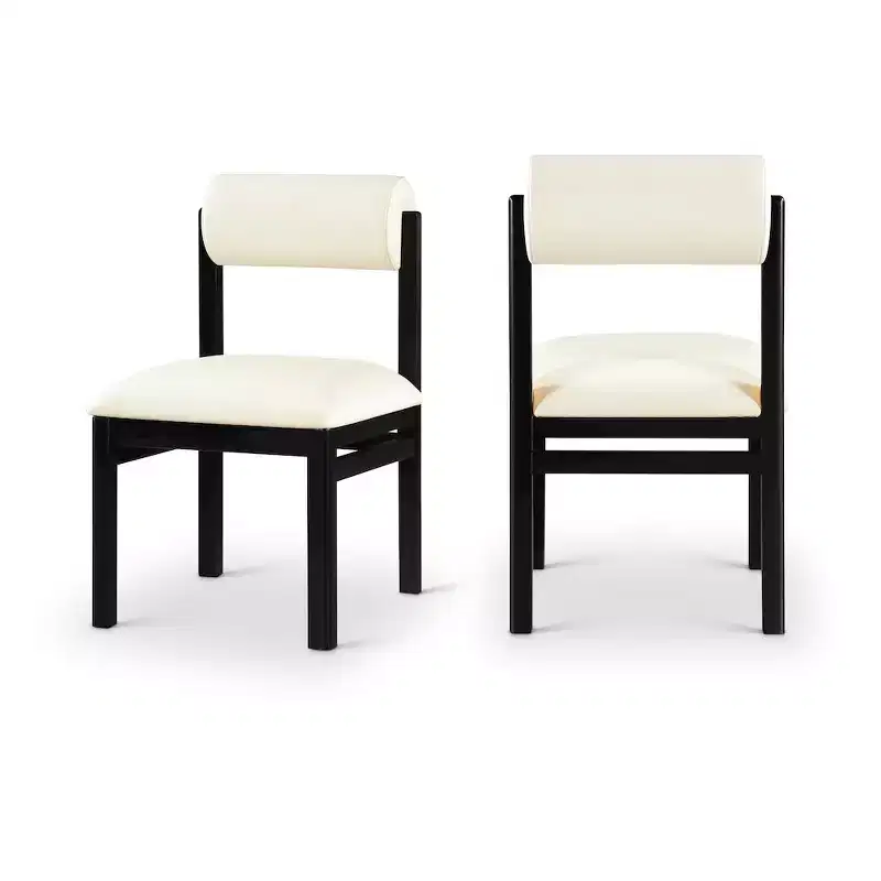 Chaise de salle à manger capitonnée en cuir végétalien, lot de 2