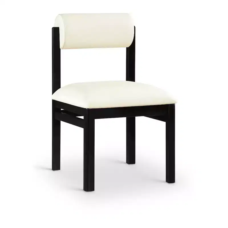 Chaise de salle à manger capitonnée en cuir végétalien, lot de 2