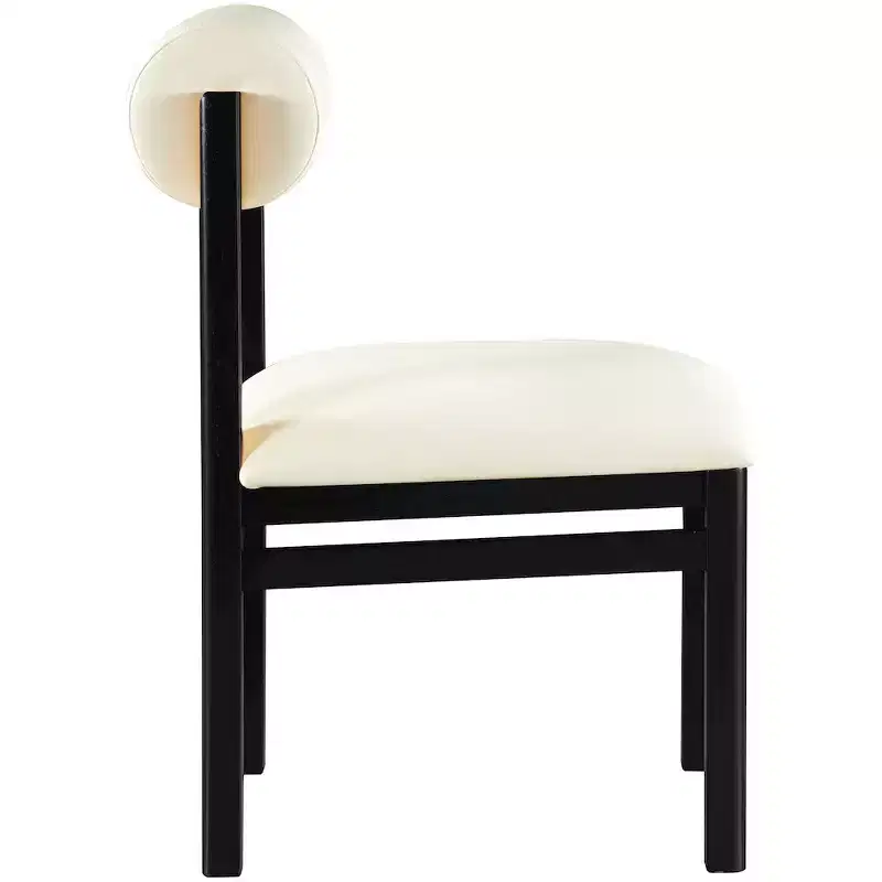 Chaise de salle à manger capitonnée en cuir végétalien, lot de 2