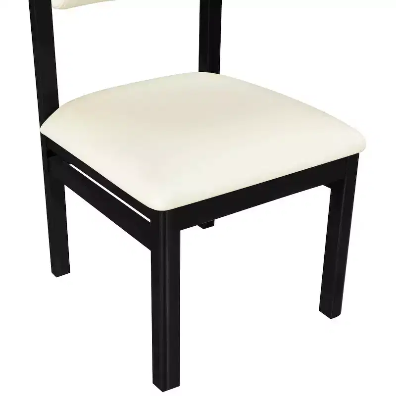 Chaise de salle à manger capitonnée en cuir végétalien, lot de 2