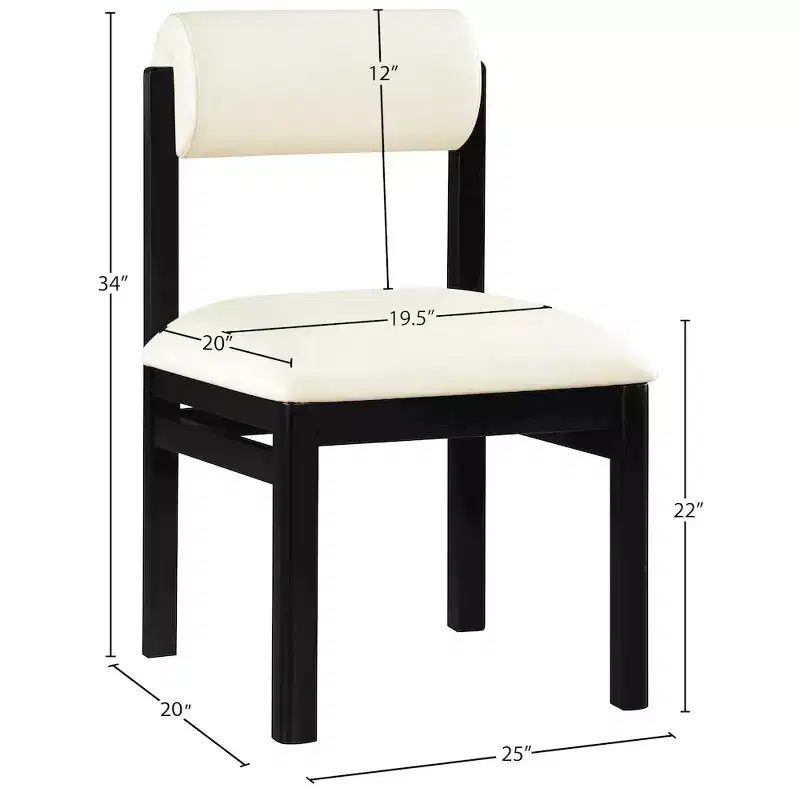 Chaise de salle à manger capitonnée en cuir végétalien, lot de 2