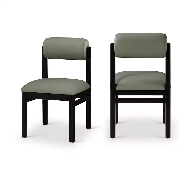 Chaise de salle à manger capitonnée en cuir végétalien, lot de 2