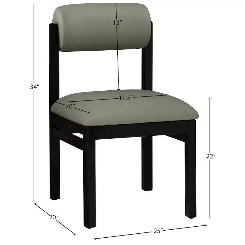Chaise de salle à manger capitonnée en cuir végétalien, lot de 2