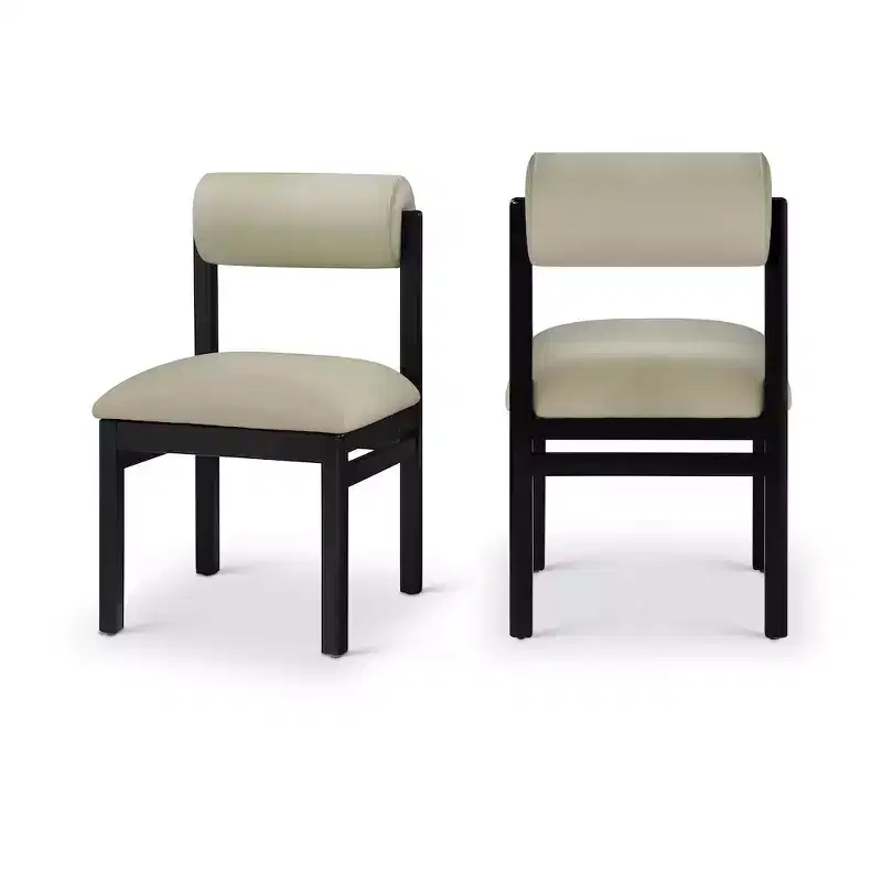 Chaise de salle à manger capitonnée en cuir végétalien, lot de 2