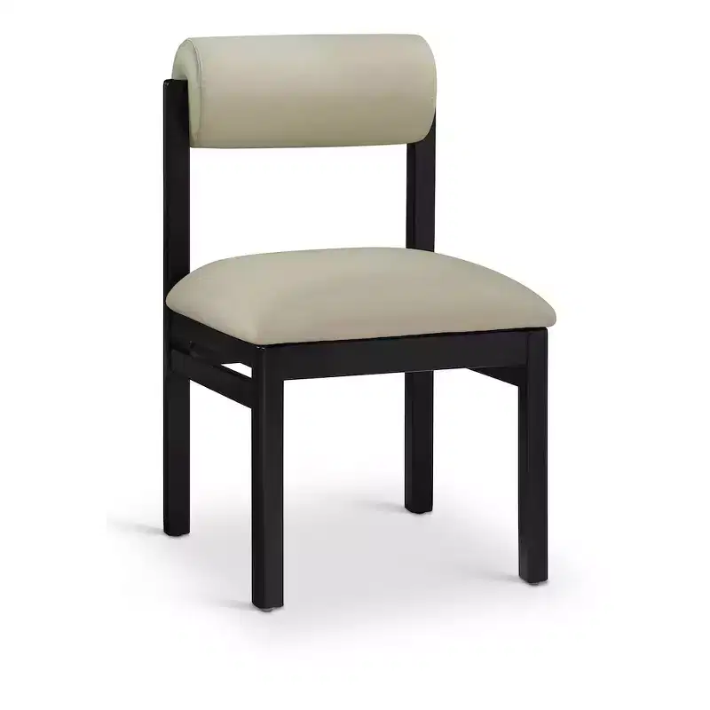 Chaise de salle à manger capitonnée en cuir végétalien, lot de 2