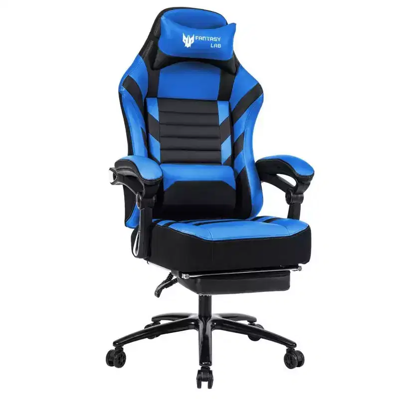 Chaise de jeu à dossier haut, chaise de bureau ergonomique avec repose-pieds pliable, chaise confortable réglable en hauteur pour étude, salle de jeux