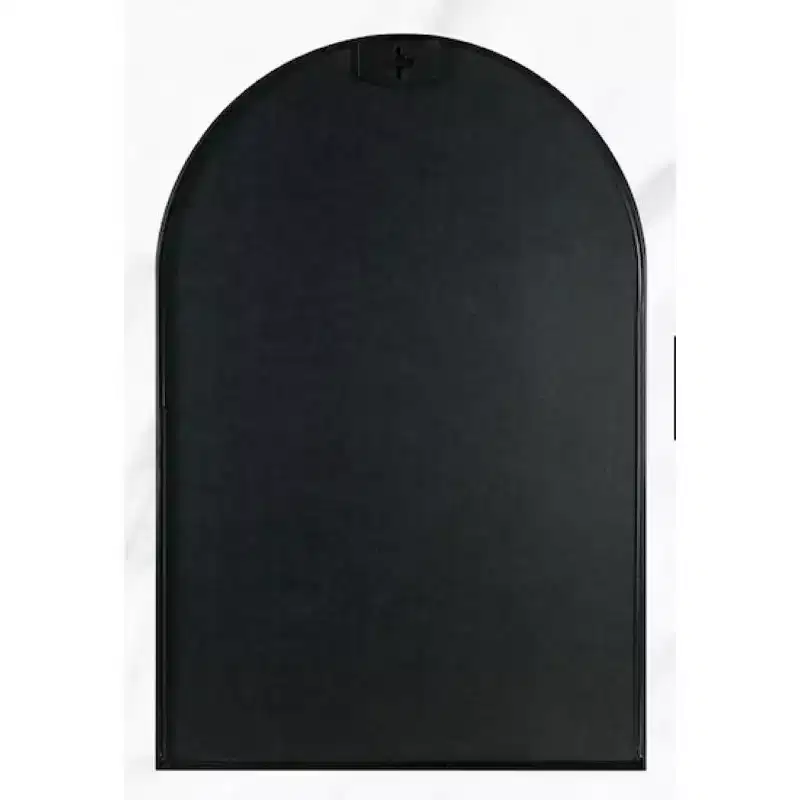 Miroir mural de salle de bain avec arche en métal noir