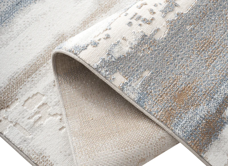 Tapis beige et bleu à motifs graphiques 160 x 230 cm MOSCOU
