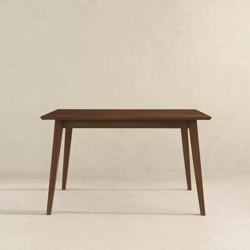 Table à manger rectangulaire en bois massif de style moderne 47 po Table de petit-déjeuner moderne à bords biseautés, 4 places
