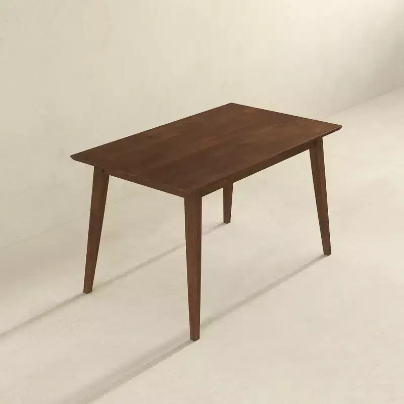 Table à manger rectangulaire en bois massif de style moderne 47 po Table de petit-déjeuner moderne à bords biseautés, 4 places
