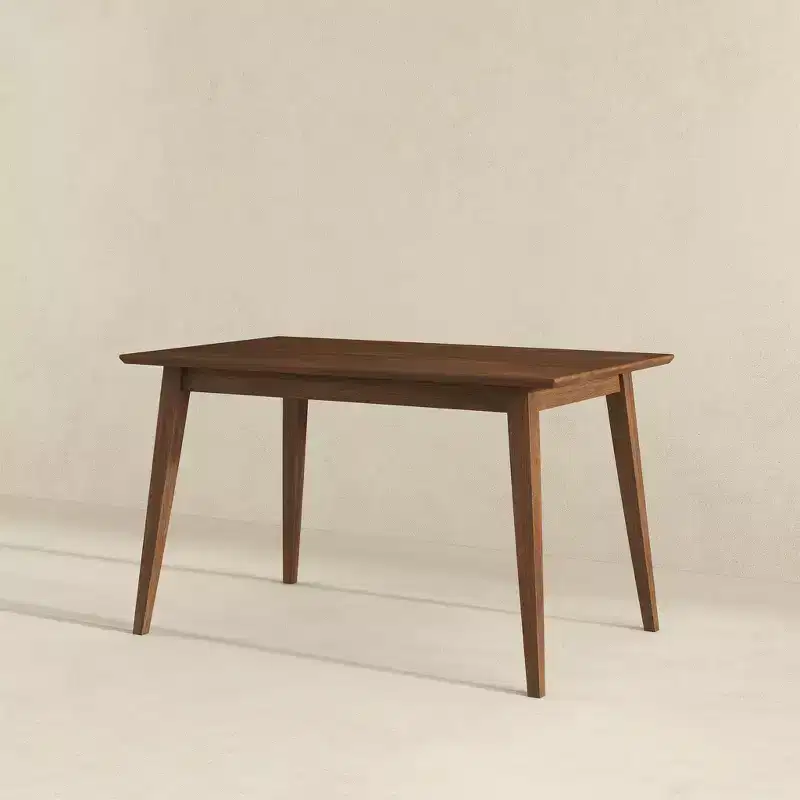 Table à manger rectangulaire en bois massif de style moderne 47 po Table de petit-déjeuner moderne à bords biseautés, 4 places