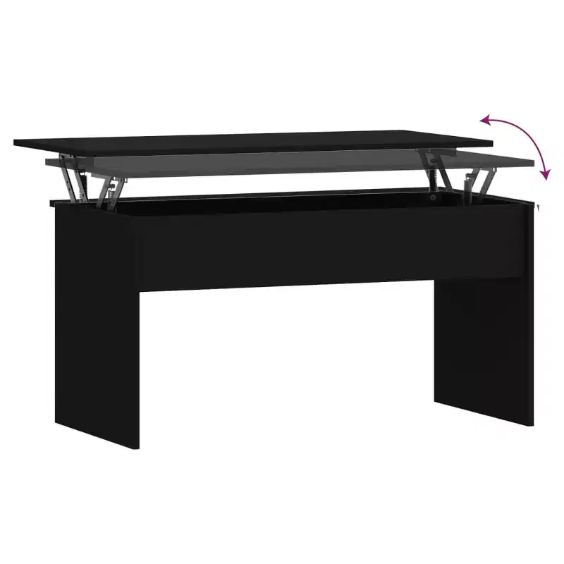 Table basse Bois d'ingénierie noir Moyen Accoudoirs réglables