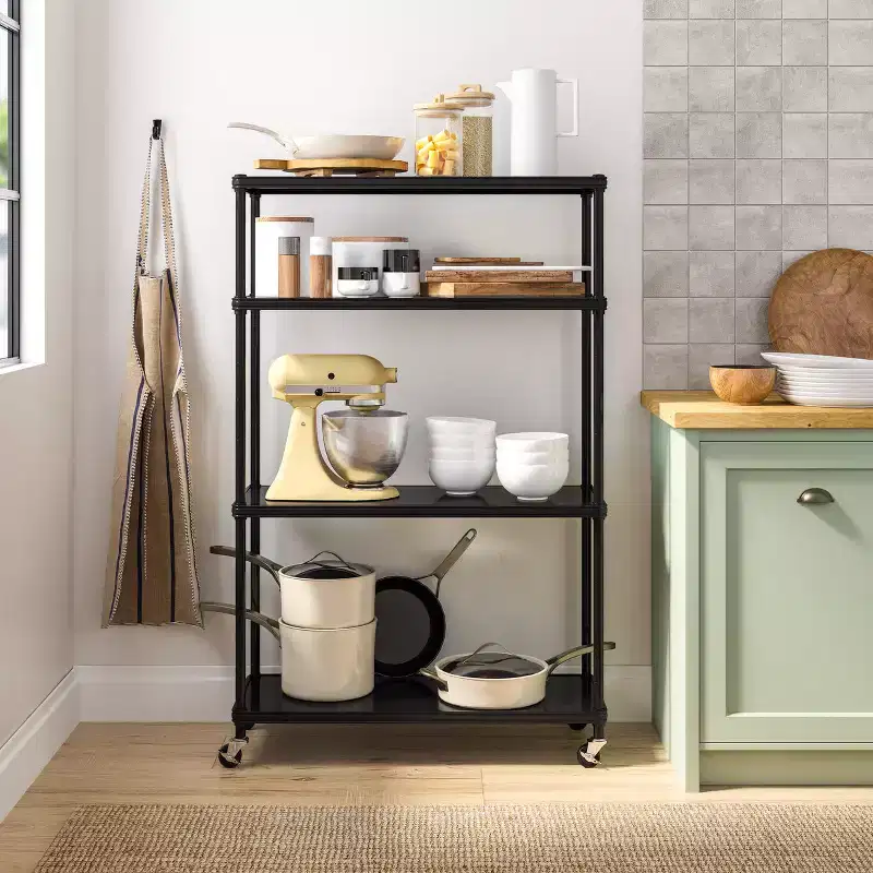 ÉTAGÈRE 4 Niveaux en Acier HOME avec Doublures, 36 L x 14 P x 56,5 H