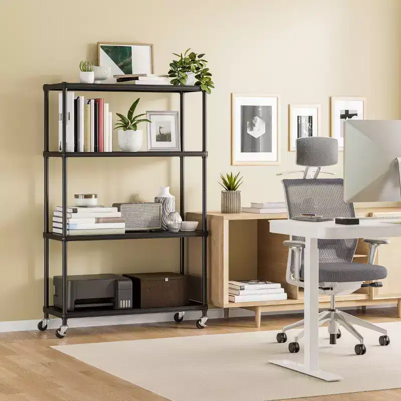 ÉTAGÈRE 4 Niveaux en Acier HOME avec Doublures, 36 L x 14 P x 56,5 H