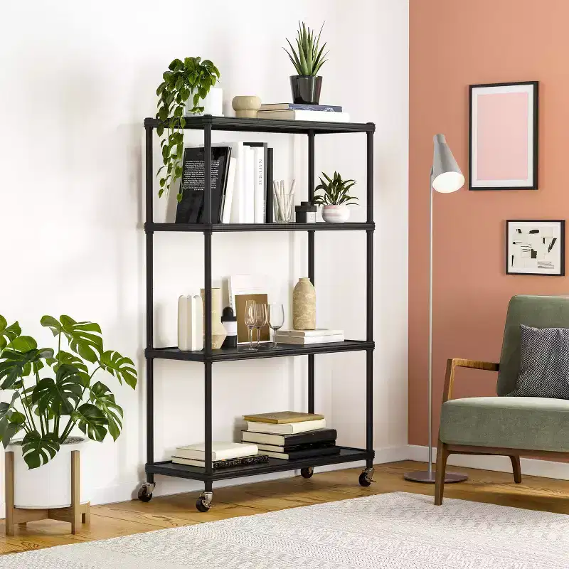 ÉTAGÈRE 4 Niveaux en Acier HOME avec Doublures, 36 L x 14 P x 56,5 H