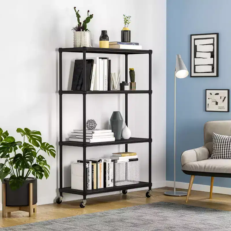 ÉTAGÈRE 4 Niveaux en Acier HOME avec Doublures, 36 L x 14 P x 56,5 H