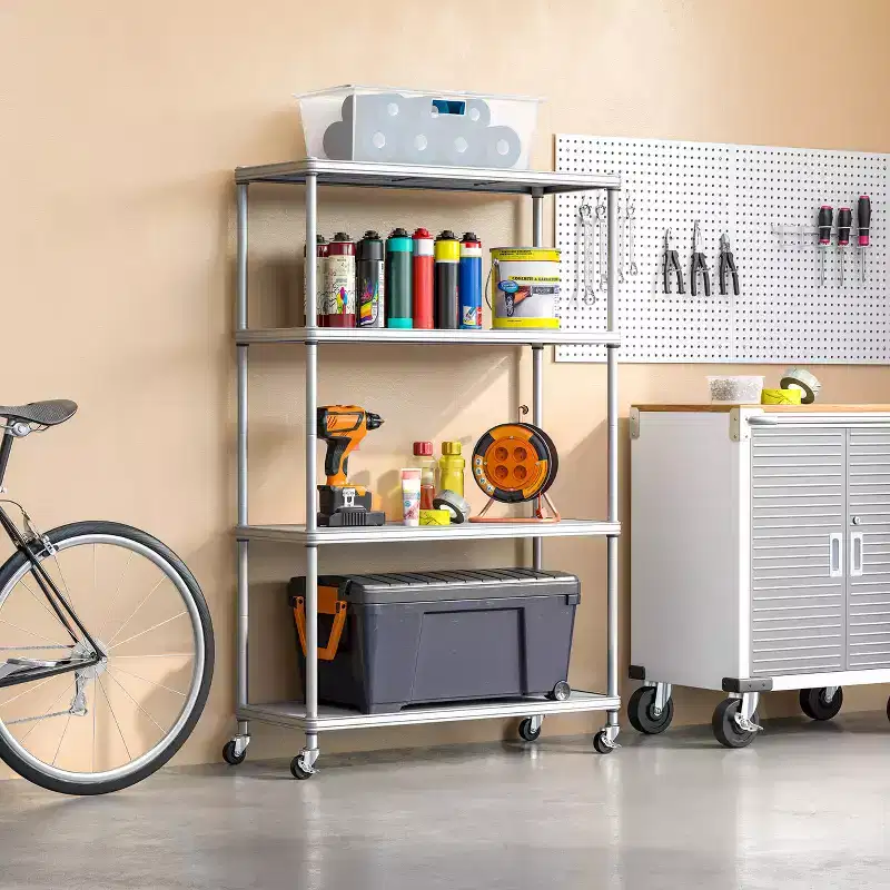 ÉTAGÈRE 4 Niveaux en Acier HOME avec Doublures, 36 L x 14 P x 56,5 H