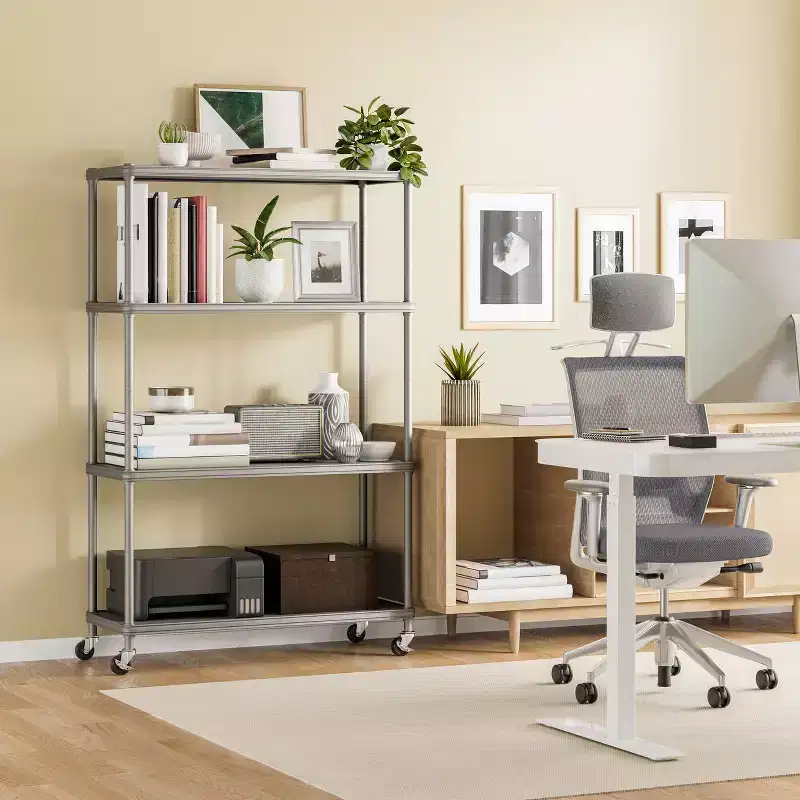 ÉTAGÈRE 4 Niveaux en Acier HOME avec Doublures, 36 L x 14 P x 56,5 H