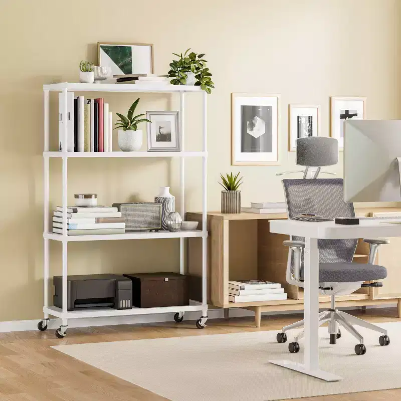 ÉTAGÈRE 4 Niveaux en Acier HOME avec Doublures, 36 L x 14 P x 56,5 H